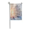 KDAGR Winter Landscape Frosty Trees in Snowy Forest The Sunny Garden Flag Decorative Flag House Banner 12x18 inch