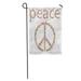 LADDKE Floral Sign of Peace and Pacifism Symbol The Hippie Culture Garden Flag Decorative Flag House Banner 28x40 inch