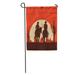 LADDKE Western Silhouette of Cowboy Couple Riding Horses on Wooden Sign Garden Flag Decorative Flag House Banner 12x18 inch