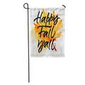 LADDKE Orange Yall Happy Fall Y All Autumn Modern Brush and Hand Watercolor Yellow Leaf Text Garden Flag Decorative Flag House Banner 28x40 inch