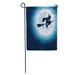 LADDKE Silhouette Witch Flying Over The Moon Halloween Bat Spooky Evil Garden Flag Decorative Flag House Banner 12x18 inch
