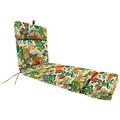 Jordan Manufacturing 72 x 22 Lensing Jungle Multicolor Floral Rectangular Outdoor Chaise Lounge Cushion with Ties and Hanger Loop
