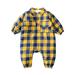 Baby Boys Girls Cotton Plaid Autumn Long Sleeve Pants Romper Jumpsuit Clothes Baby 0 3 Months Boy Baby Boy Clothes 6 9 Months Summer Toddler Romper Boys 2T Baby Bodysuit Boy Winter