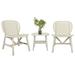 Rugerasy 3 Pieces Retro Patio Table Chair Set All-Weather Conversation Bistro Set Hollow Design Widened Seat Lounge Chairs Coffee Table With Open Shelf For Outdoor Balcony Yard