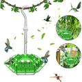 Sherem Hummingbird Feeders Shirem Hummingbird Feeders with 30 Feeding Ports Hummingbird Feeders for Outdoor Hanging Plastic Saucer Hummingbird Feeders Easy to Clean and Refill 3pcs