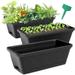 Rectangle Planter Box with Drainage Holes and Trays Plastic Planters Flower Boxes Pots for Indoor Outdoor Plants Patio Garden Home Decor Porch Yard