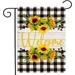 HGUAN Welcome Sunflower Garden Flag Vertical Double Sided Buffalo Check Plaid Rustic Farmhouse Flag Yard Outdoor Decoration 12x18 Inch