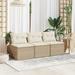 Patio Sofas Armless with Cushions 2 pcs Beige Poly Rattan