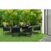 Sardinia Outdoor Aluminum Dining Table and 6 Chairs Set - Black