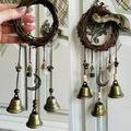 WZHXIN Spring Decorations for Home 2023 Halloween Witch Bells Doorknob Pendants Rattan Wind Chimes Witches Pray Crystal Wind Chimes Home Decoration Clearance Home Hanging Decoration Home Decor