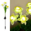 FAMTKT Solar Lights Outdoor Garden Lights Solar Powered Flower Stake LED Lights 3 Head Outdoor Daffodil Garden Lights Decorative Stake Lights for Garden Yard Decor Summer Savings Clearance!