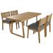 5 Piece Outdoor Patio Dining Table and Chairs Set ONE PIX Wooden Outdoor Picnic Table Set for 4-Person Dining Set Suitable for Patio Balcony Backyard Gray