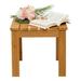 Wooden Square Side End Table - Versatile Outdoor and Indoor Patio Coffee Bistro Table with Natural Wood Finish