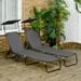Outsunny 2-piece Chaise Lounge w/ Adjustable Backrest and Sunshade Gray