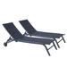 Todd Outdoor Chaise Lounge Chair (Set of 2) - Black