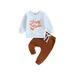 Xkwyshop Cute Halloween Outfit for Baby Boys Printed Sweatshirt and Sweatpants Set