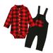 Kiplyki Flash Deals Baby s Set Newborn Kids Boys Romper BodyTops+ Suspender Pants Outfits Set