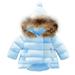HBYJLZYG Hoodies Padded Coat Lightweight Puffer Jacket Winter Child Kids Furry Collar Solid Color Hoodie Zipper Keep Warm Jacket Clothes
