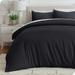 Bare Home Washed Duvet Cover Set - Ultra-Soft - Premium 1800 Collection - 2 Piece - Twin/Twin XL Black