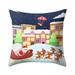 AnuirheiH Christmas Polyester Throw Pillow Covers 18 x 18 Inches Xmas Cushion Cover Case Decorations Winter Holiday Party Pillow Customized Zipper Pillowcase Decor for Sofa Bed Couch Car