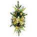 Ongmies Wreath The Cordless Prelit Stairway Trim Christmas Wreaths for Front Door Holiday Wall Window Hanging Ornaments for indoor Outdoor Home Xmas Decor Christmas Decorations Gold A