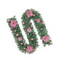 Clearance! Ongmies Christmas Ornaments Christmas Stairs Decoration Rattan Flowers Rattan Christmas Tree Festival Decorations Gold Red Garland Door Decoration Christmas Decorations Pink