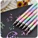 Nvzi Rainbow Color Pen - 6 Pack of 6-in-1 Multi Color Ink Gel Pens 0.8mm Roller Ball Office School Supplies Ballpoint Pen Fluorescent Refills Painting Graffiti Marker for Drawing Coloring Marking DIY