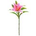 opvise Artificial Lily Flower Fake Flowers Decor Artificial Lily Branch with Stem Green Leaves Home Wedding Party Faux Flower Floral Arrangement Indoor Rose Red