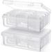 24 Pcs Small Bead Organizer Plastic Bead Storage Containers Clear Plastic Storage Case Craft Containers with 2 Pcs Hinged Lid Clear Craft Cases (6.7 x 4.33 x 2.36 Inch 2.12 x 2.12 x 0.79 Inch)