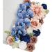 Artificial Flowers Dusty Rose & Navy Blue Flower Combo - DIY Wedding Bouquets & Table Centerpieces - Perfect for Crafts & Decorations - Pink Dahlia Pink Rose Dark Blue Phalaenopsis - 22 PE Foam Rose