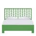 David Francis Furniture Ivy Open-Frame Bed Wood/Wicker/Rattan in Green | 60 H x 80 W x 83.5 D in | Wayfair B5057BED-K-S138