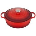 Le Creuset Signature Enameled Cast Iron Round Dutch Oven w/ Lid Non Stick/Enameled Cast Iron/Cast Iron in Gray/Red | 6.75 qt | Wayfair
