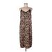 Kaari Blue Casual Dress - Slip dress: Brown Leopard Print Dresses - New - Women's Size Large