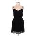 Everly Casual Dress - Slip dress: Black Solid Dresses - Women's Size Large