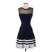 Neiman Marcus Casual Dress - A-Line: Blue Stripes Dresses - Women's Size X-Small