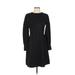 J.Crew Casual Dress - Sweater Dress: Black Jacquard Dresses - Women's Size 0