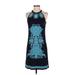 INC International Concepts Casual Dress - Shift: Blue Jacquard Dresses - Women's Size Small