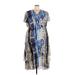 INC International Concepts Casual Dress - Midi: Blue Print Dresses - Women's Size 28