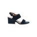 Isola Wedges: Blue Print Shoes - Women's Size 8 - Open Toe