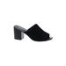 Mia Mule/Clog: Slip On Chunky Heel Casual Black Print Shoes - Women's Size 10 - Open Toe