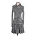 Ellen Tracy Casual Dress - Fit & Flare: Gray Marled Dresses - Women's Size Small