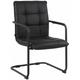 Décoshop26 - Chaise visiteur fauteuil de bureau sans roulettes en synthétique noir cadre métal noir