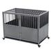 Tucker Murphy Pet™ 48 Inch Heavy-duty Dog Crate w/ Double Door Wheels Carbon Steel Escape Proof Dog Cage For Small Medium Large Dogs in Gray | Wayfair