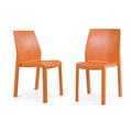 Latitude Run® Modern Stacking Patio Dining Side Chair Indoor/Outdoor Set Of 2 Plastic/Resin in Orange | 33.2 H x 18.5 W x 21.06 D in | Wayfair