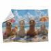 East Urban Home Beach Alpacas Fleece Throw Blanket - Artwork Throws for Sofas or Beds Fleece/Microfiber/Fleece | 80 H x 60 W in | Wayfair