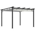 Outsunny 3x3(m) Pergola Gazebo Sun Shade Shelter Aluminium Garden Canopy, Grey, Light Grey