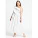 Plus Size Women's One Shoulder Dramatic Ruffle Dress by ELOQUII in Bright White (Size 28)