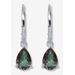 Women's 7.13 Tcw Pear Cut Genuine Mystic Fire Topaz And Cz Sterling Silver Earrings by PalmBeach Jewelry in Topaz