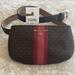 Michael Kors Accessories | Brand New Michael Kors Brown Logo Center Stripe Zippered Belt Bag Fanny Pack | Color: Brown | Size: S/M