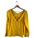 Free People Tops | Free People V Neck Linen Button Front Tie Back Top Shirt Size Xs | Color: Yellow | Size: S